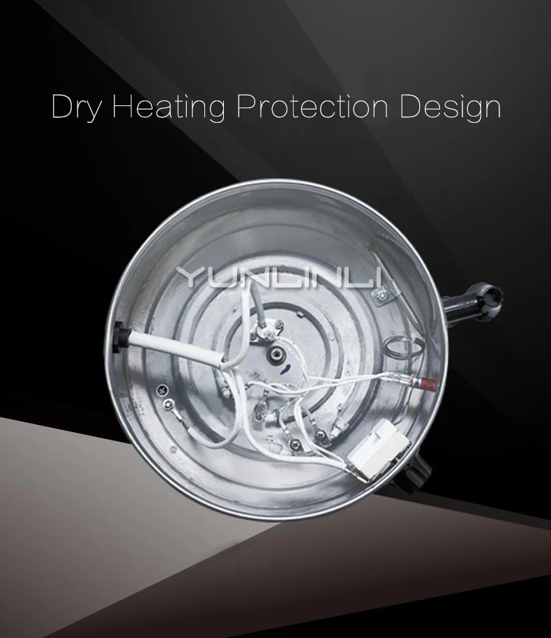Electric Boiling Bucket 15L Anti-dry Burning Stainless Steel Water Heater Commercial Milk Tea Barrel Electric Kettles
