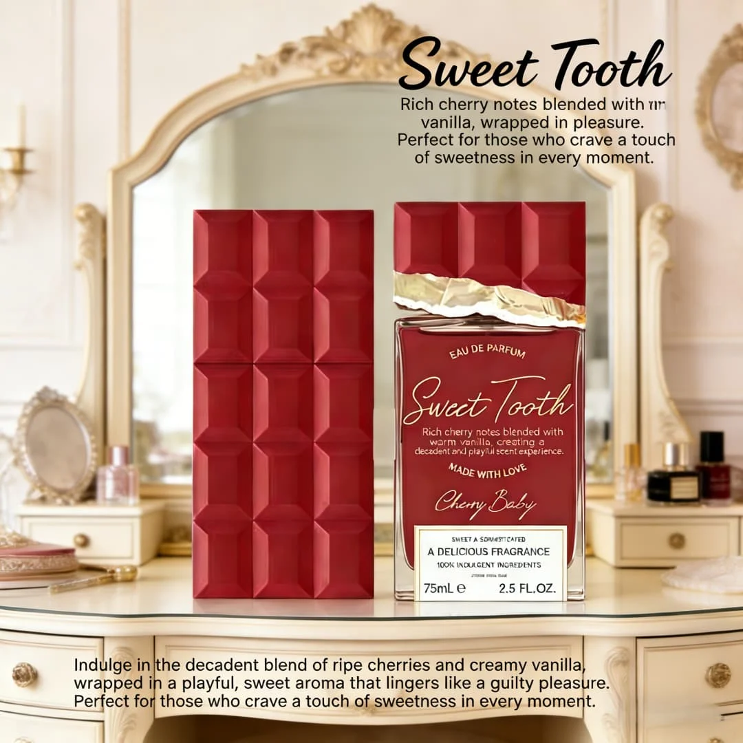 SweetToothBy Singer Sabrinai Cherry Baby Perfume EDP Spray 2.5oz NUEVO - Perfume gourmet de crema de chocolate - Perfume de moda - El mejor perfume para mujeres en el día de San Valentín