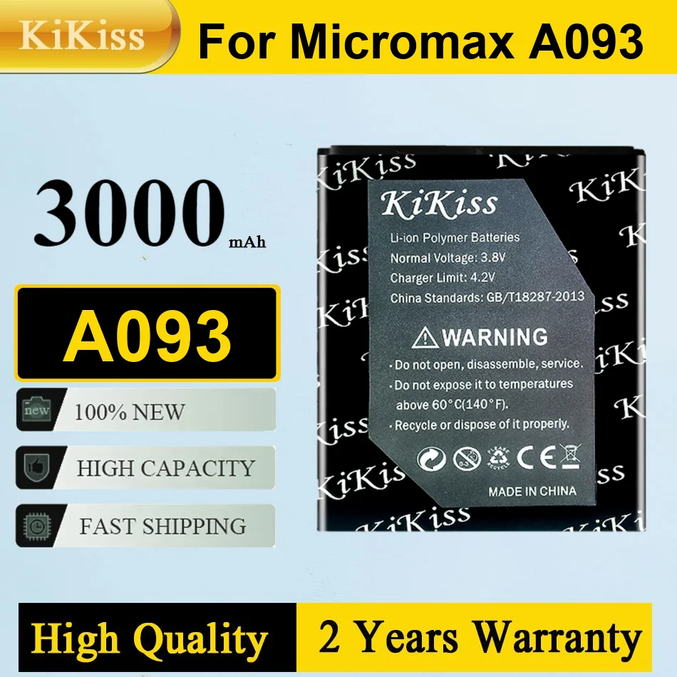

3000Mah Kikiss Battery A093 For Micromax