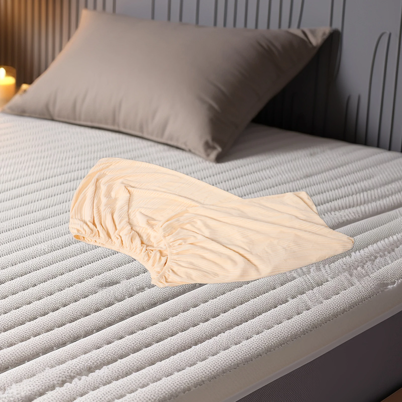 

Headboard Slipcover Queen 1.7-1.9m Beige Stretch Protector Cover Easywashable Softcomfortable Slipcover Protector