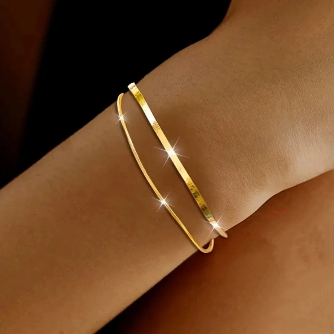 fashion jewelry bracelet Snake Bone Chain Bracelet Simple Non-Fading Open Bracelet For Women Fashion Hip Hop Jewelry