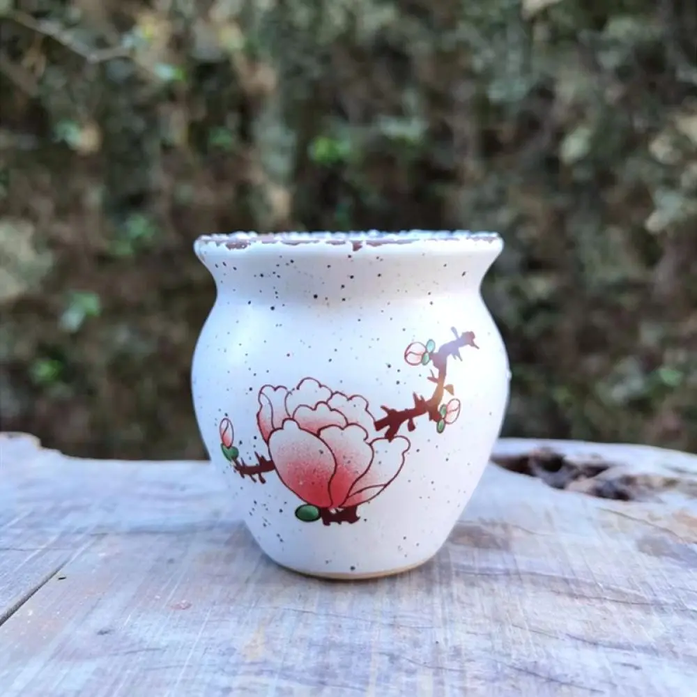 Mini Ceramic Succulent Pot Retro Rough Pottery Desktop Flower Container Breathable Durable Home Garden Ornament Basin