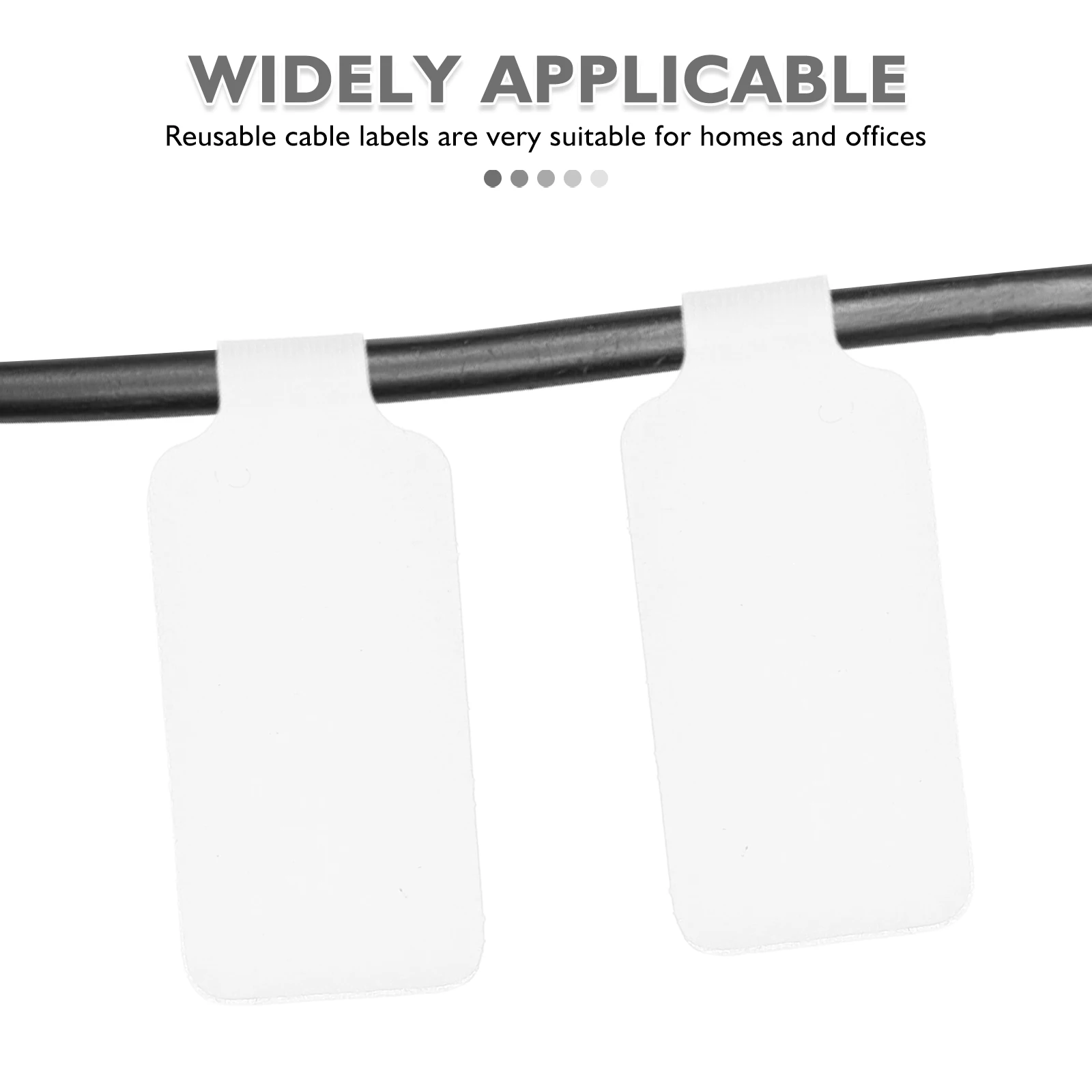 

50 Pcs Self-adhesive Cable Labels Holders Tags Marking Markers and White Management Straps Organization Holders Management