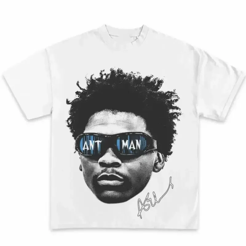 Vintage 90s Anthony Edwards ANT Man Graphic Retro Basketball Star Streetwear Tee Cotton Men Women 2026 Summer Y2K T Shirt