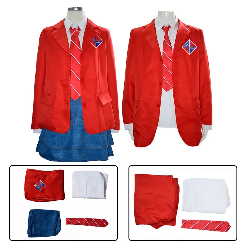 Rebelde Cosplay Costume School JK Uniform Women Men Student Suit Red Jacket Coat Shirt Skirt Outfit Drama EWS Halloween Party