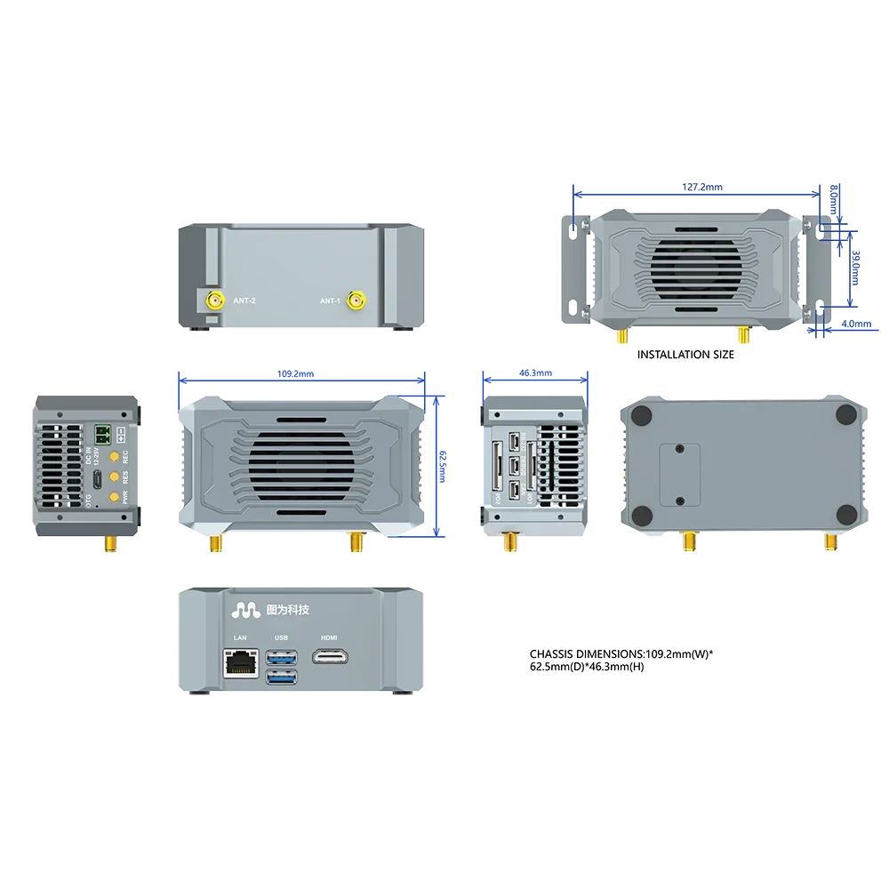 4G 128G Edge computer Embedded Industrial PC Nvidia Jetson TX2 NX mini pc AI robots