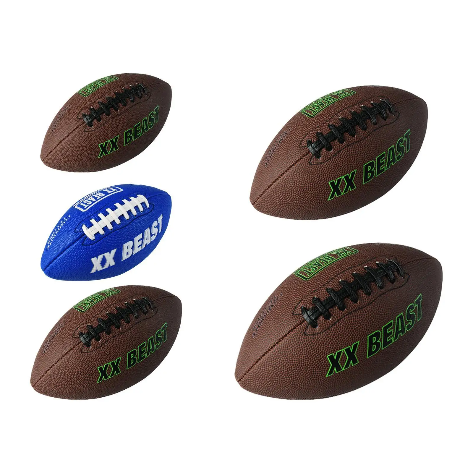 Rugby Ball Nonslip Competition Sports Recreational Play Gift Portable American Football for Game Christmas Anniversary Gym