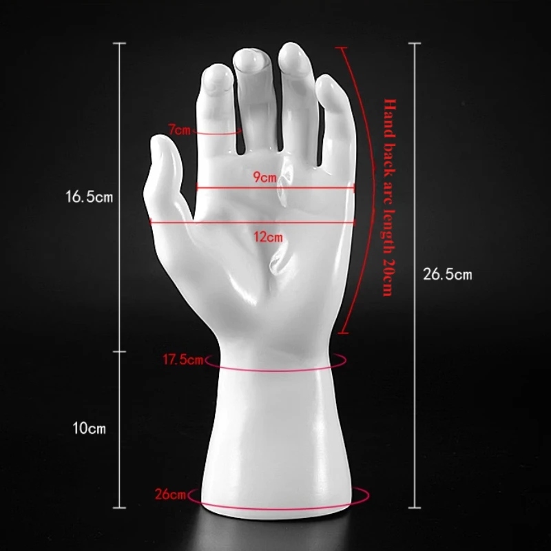 Elegant Male Mannequin Glossy Display Hand for Gloves Watch Shop Showroom Manikin Hand