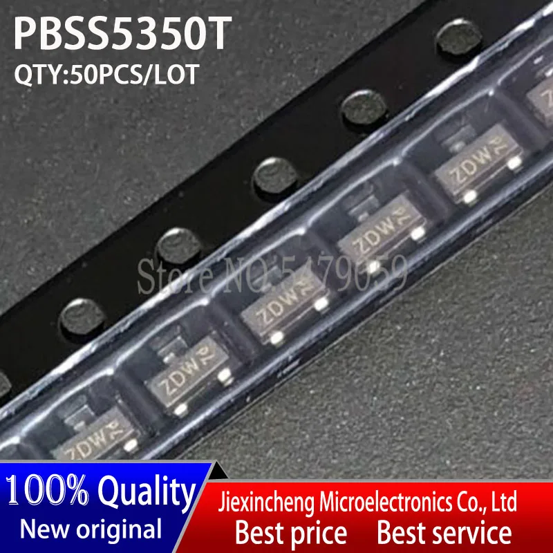 50 piezas PBSS5350T marcado: ZDW PBSS5350 SOT23-3 nuevo original