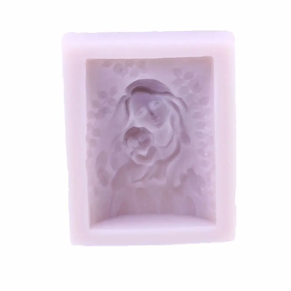 Mother Love Silicone Mould Relief Mother Child Leaf Candy Sugarcraft Chocolates Cake Decoration Mold DIY Resin Gypsum Wax Soap