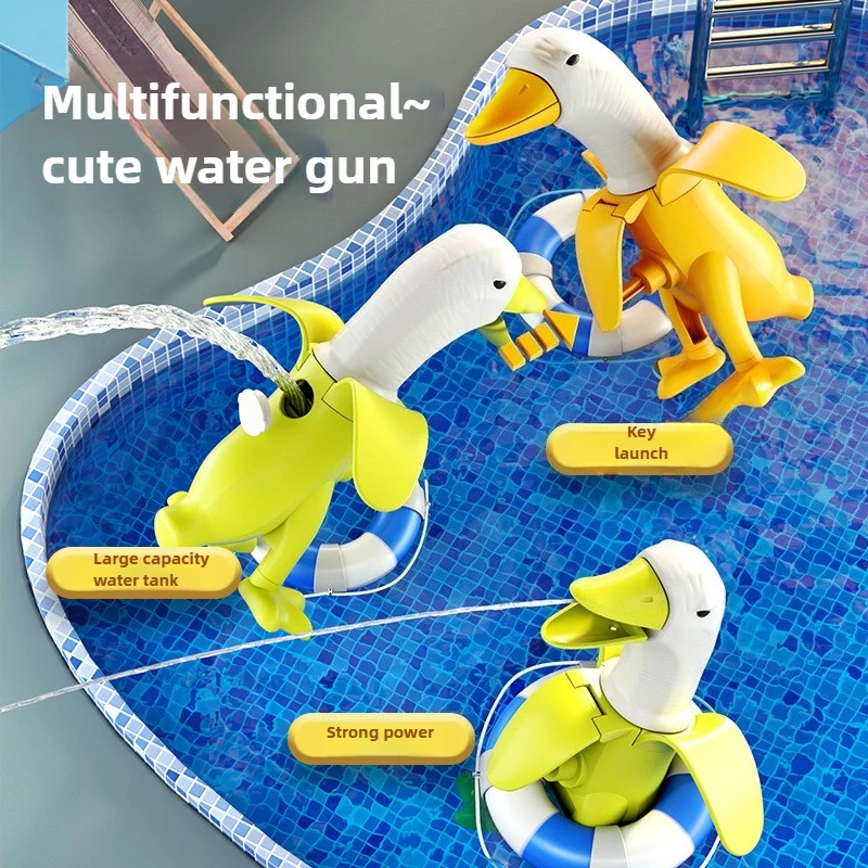 Pistolet na wodę w kształcie bananowej kaczki - Zabawka o dużym zasięgu i pojemności, pistolet na wodę dla dzieci do basenu i na plażę, akcesorium do łazienki
