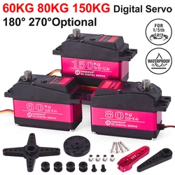 RC Steering Servo High Torque Servo Waterproof 60Kg 80Kg 150Kg 1/5 1/6 servo HV Metal Digital for  HPI Baja 5B SS RC Car