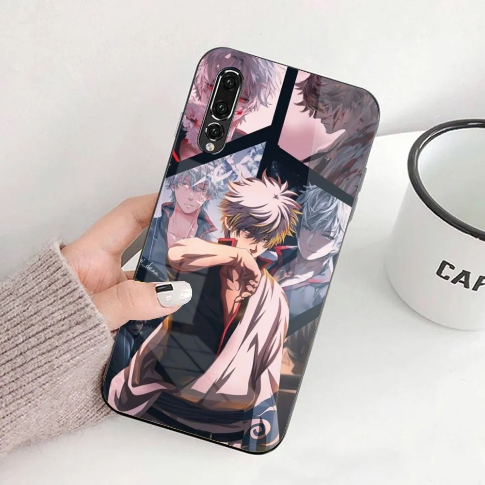 Sakata Kintoki Mobile Cell Phone Case for Huawei P50 P40 P30 P20 Pro Mate 40 30 20 Pro Nova 9 8 7 PC Glass Phone Cover Funda