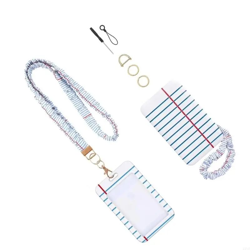 Quick-Change Cards Holders with Stretch Lanyard, Digital-Printed Plastic Case and Connectors Clasp for Badge Display