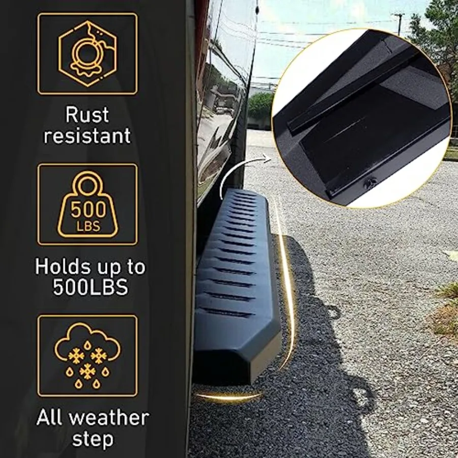 لوحات تشغيل 6 بوصة مناسبة مخصصة لـ 20242025 Toyota Tacoma Double Cab 4 أبواب خطوات جانبية قضبان Nerf محكم أسود شديد التحمل A #5