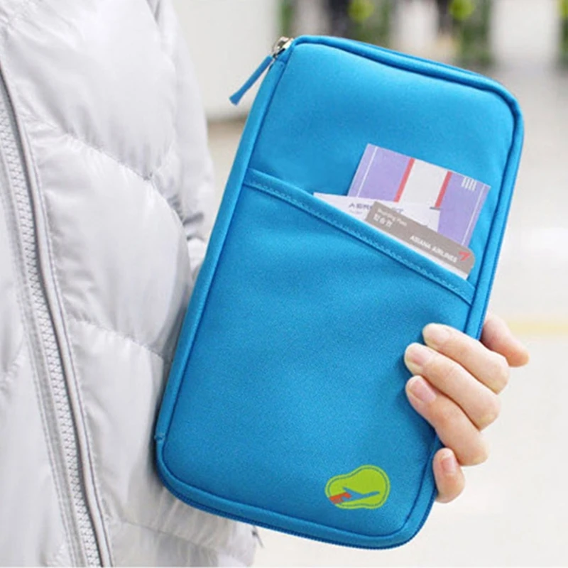 Portable Travel Document Organizer Bag Credit Card Holder Cash Bag Women Men Large Capacity Passport Wallet for Tickets Card