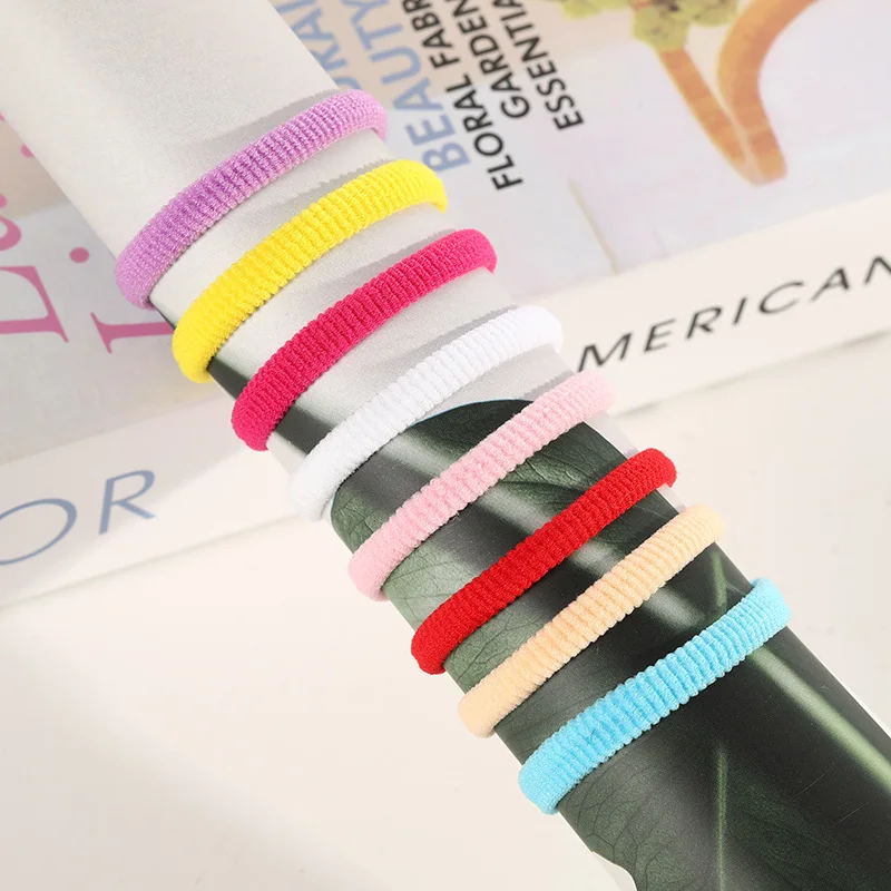 Small Rubber Band High Elasticity Does Not Hurt The Hair Multi Color System 2 Cm Diameter 100pcs