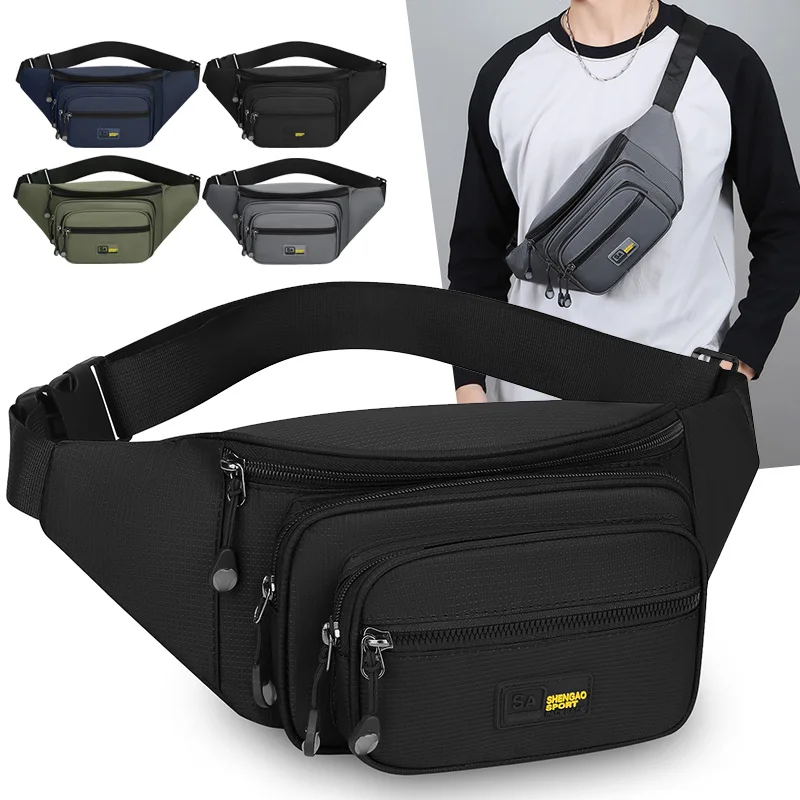 Unisex Oxford Chest Waist Pack  Convertible Crossbody Bag with Phone Pocket for Travel & Casual Wear