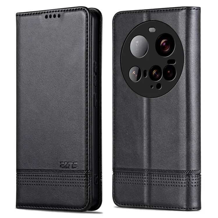 

AZNS For Xiaomi 15 Ultra Case Cowhide Texture PU Leather Wallet Phone Cover - Black