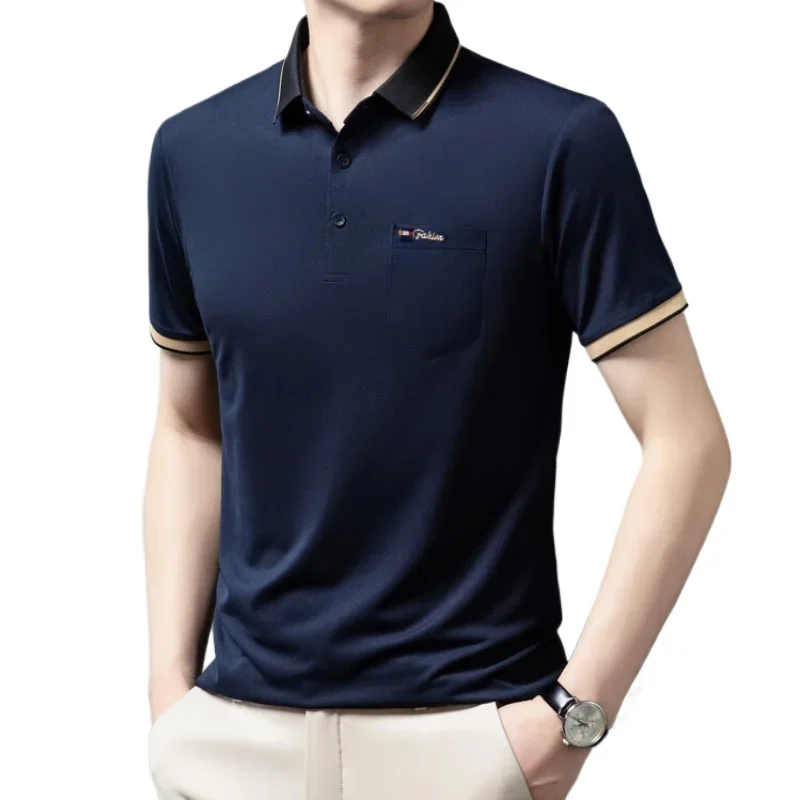 New Summer Popular Polo Shirt Embroidery Crafted Loose and Thin, High End Trendy Men's Casual T-shirt Polo Shirt