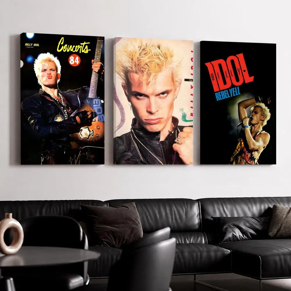 Singer Music Album B-Billy I-Idol Framed Wall Painting Canvas Poster Ready to Hang Wall Art for Bedroom Living Room Home Decor