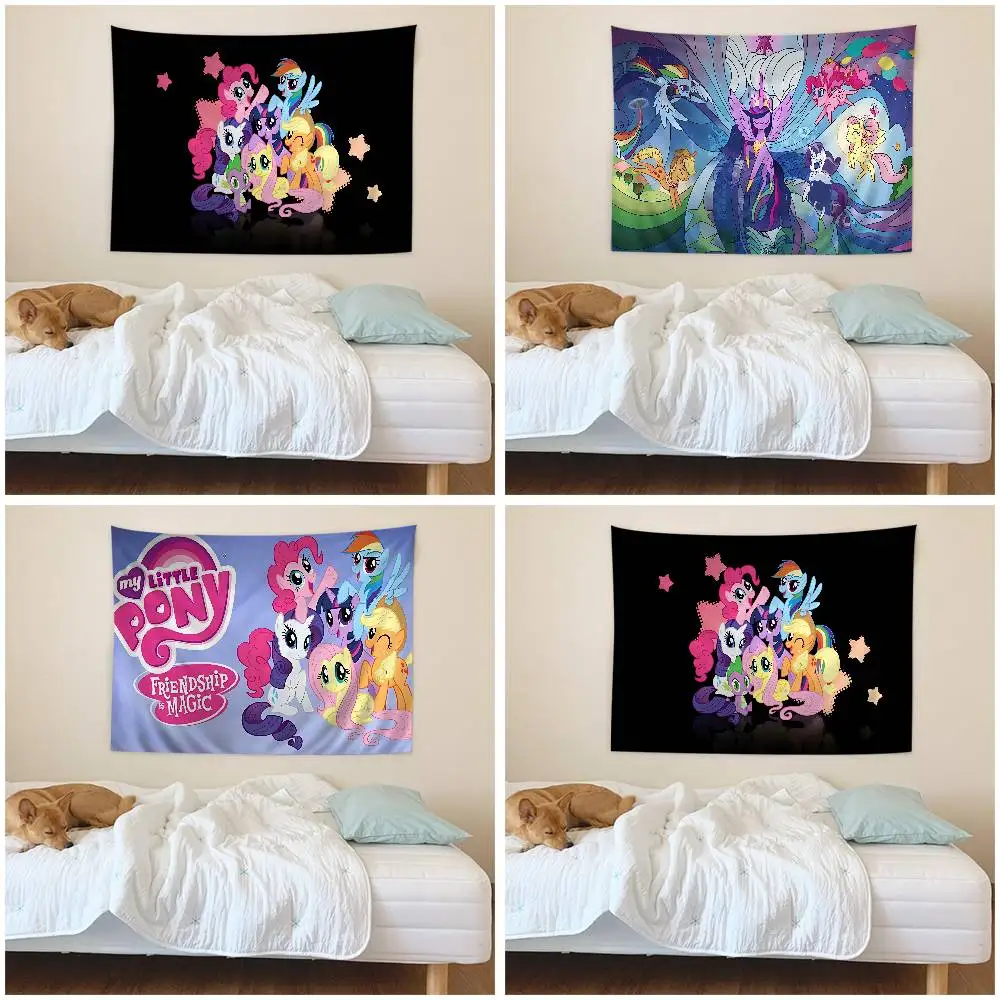 Cartoon L-Little Cute P-Pony Anime Tapestry Hippie Flower Wall Carpets Dorm Decor Wall Hanging Home Decor
