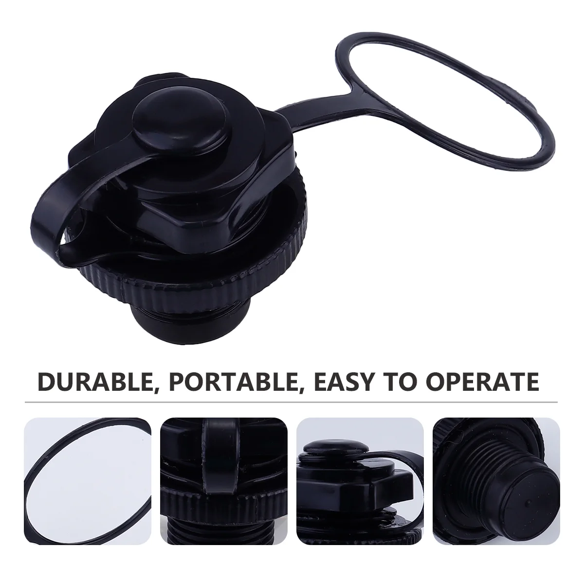 2 PCS Mattress Toppers Kayak Air Valve Boat for Inflatable Boston Screw Accessories Black Plug Lovers