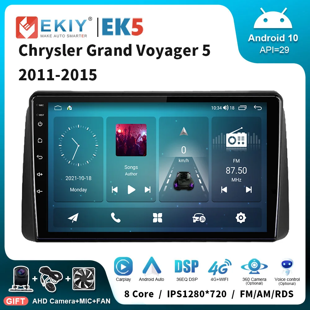 

EKIY EK5 Android Car Radio For Chrysler Grand Voyager 5 2011-2015 Multimedia Stereo GPS Navigation Video Carplay Auto DSP 2 Din