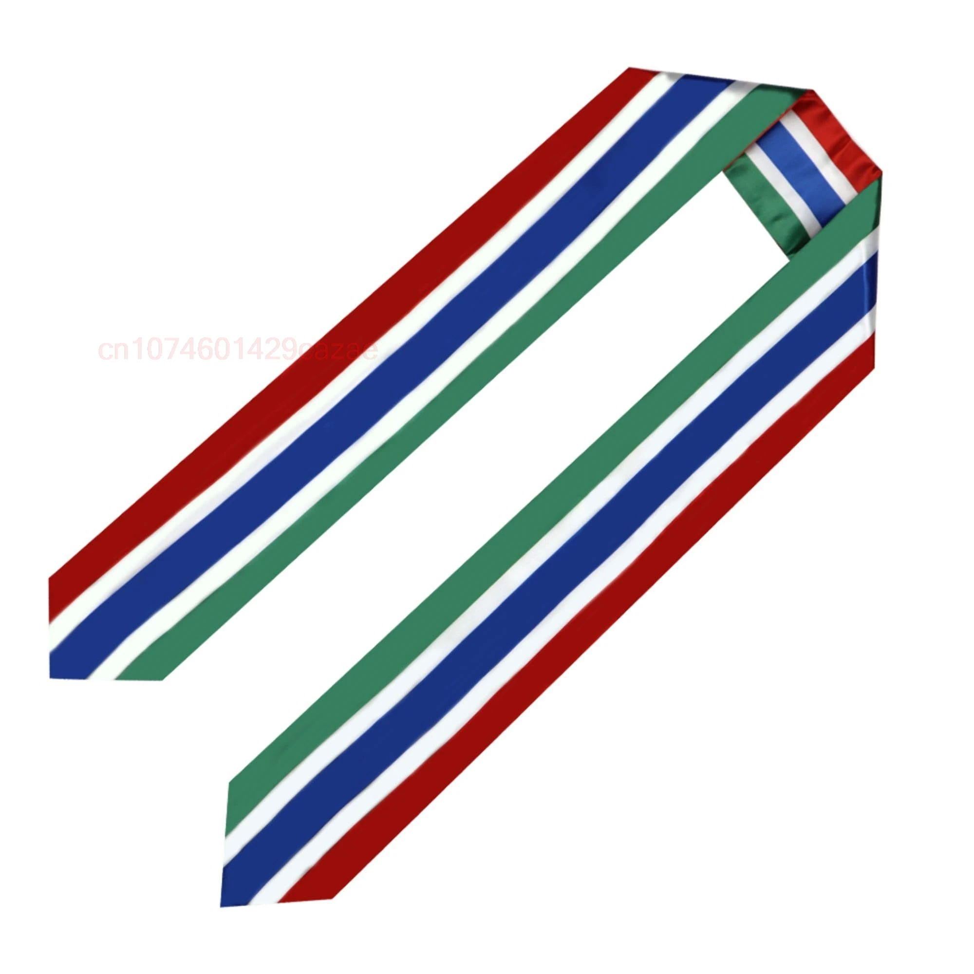 Gambia Flag 180*15CM Graduation Sash Stole Scarf Double Sided for Study Aboard International Class Of 2024