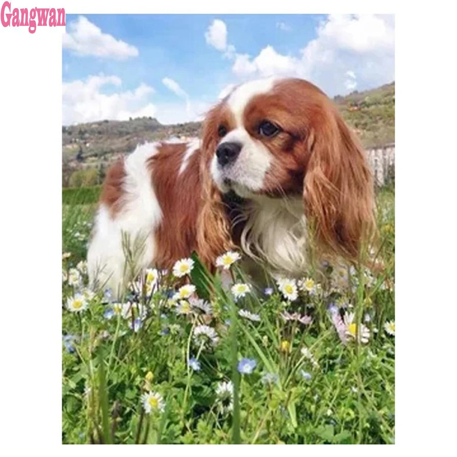 Cavalier King Charles Spaniel Diamond Embroidery Animal Diy Square Round Drill Diamond Painting Cross Stitch cute pet dog