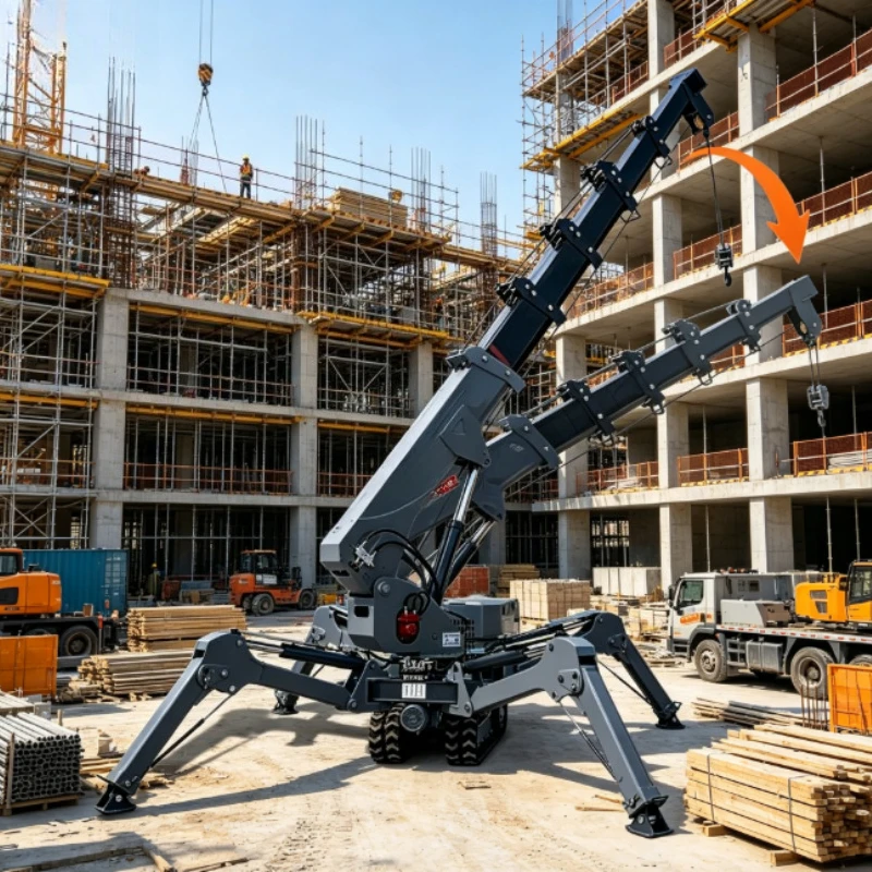 Customized 3 Ton 5 Ton 8 Ton Crawler Diesel Spider Crane 360° Rotating Hydraulic Leg Spider Crane