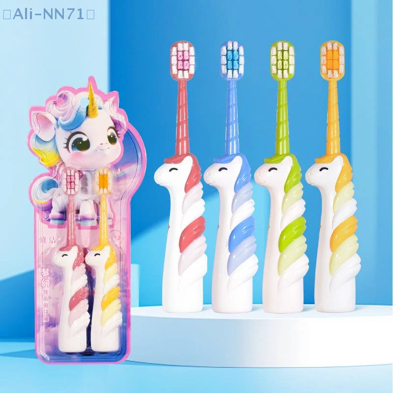 【NN71】2 Pcs Cartoon Kids Toothbrush For 3-12 Year Old Baby Soft Bristle Baby Toothbrush With Anti-Slip Handle Safe For Toddlers