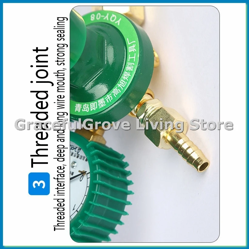 Oxygen Gas Bottle Regulators O2 Reducing Pressure Inhaler Acetylene Double Gauge Regulator Oxygen Tank Regulator-ABFB