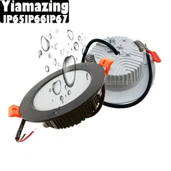 220V 12V IP65 Dimmable LED Downlight Indoor Outdoor Waterproof IP66 IP67 7W 9W 12W Kitchen Toilet Eaves Ceiling Lamp Spot Light