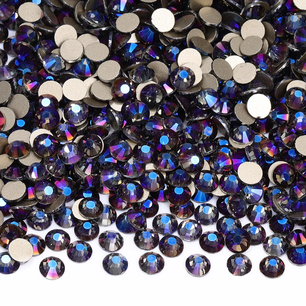 SS3-SS30 متعدد الحجم البنفسجي الماس بريق الزجاج الراين عالية الجودة فلاتبس كريستال لمسمار الفن الحرف DIY بها بنفسك الديكور #3