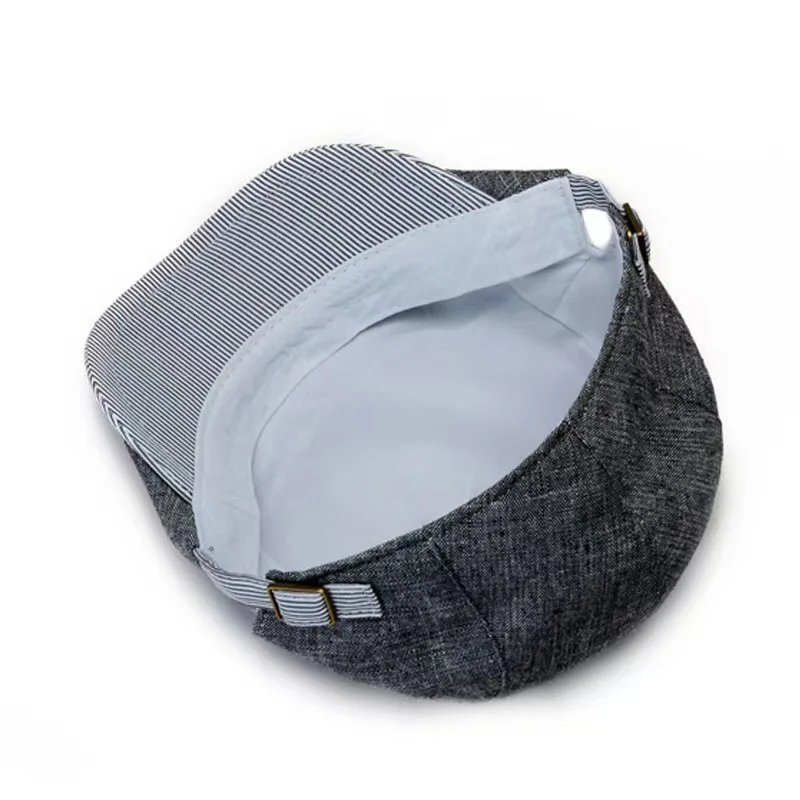 

Summer Solid Color Newsboy Caps Men Cotton Flat Peaked Cap Women Painter Beret Hats