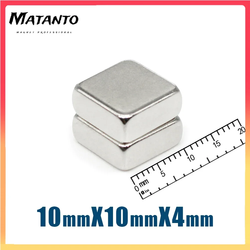 

10/20/50/100PCS 10x10x4mm Square Powerful Super Strong Magnetic Sheet Fridge Magnets Block Rare Earth Neodymium Magnet N35