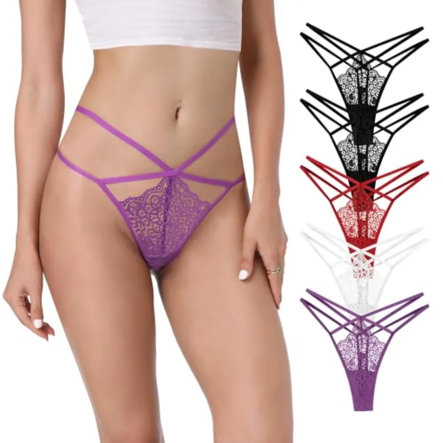 

Womens G String Thongs Sexy Lace Thong Panties Comfortable Low Waist Thongs Multicolor Size XS-3XL