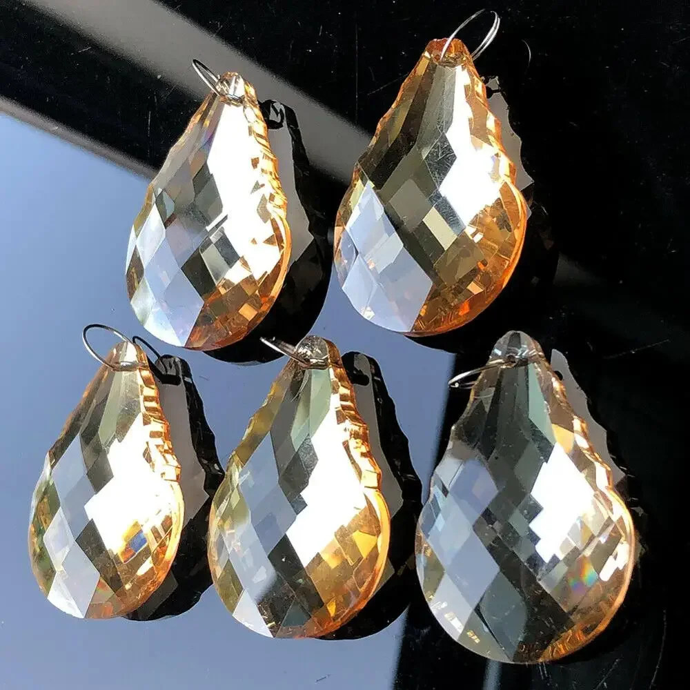 10PC 50MM Champagne CRYSTAL Chandelier Prism Light Part Pendants DIY SUNCATCHER Crystal