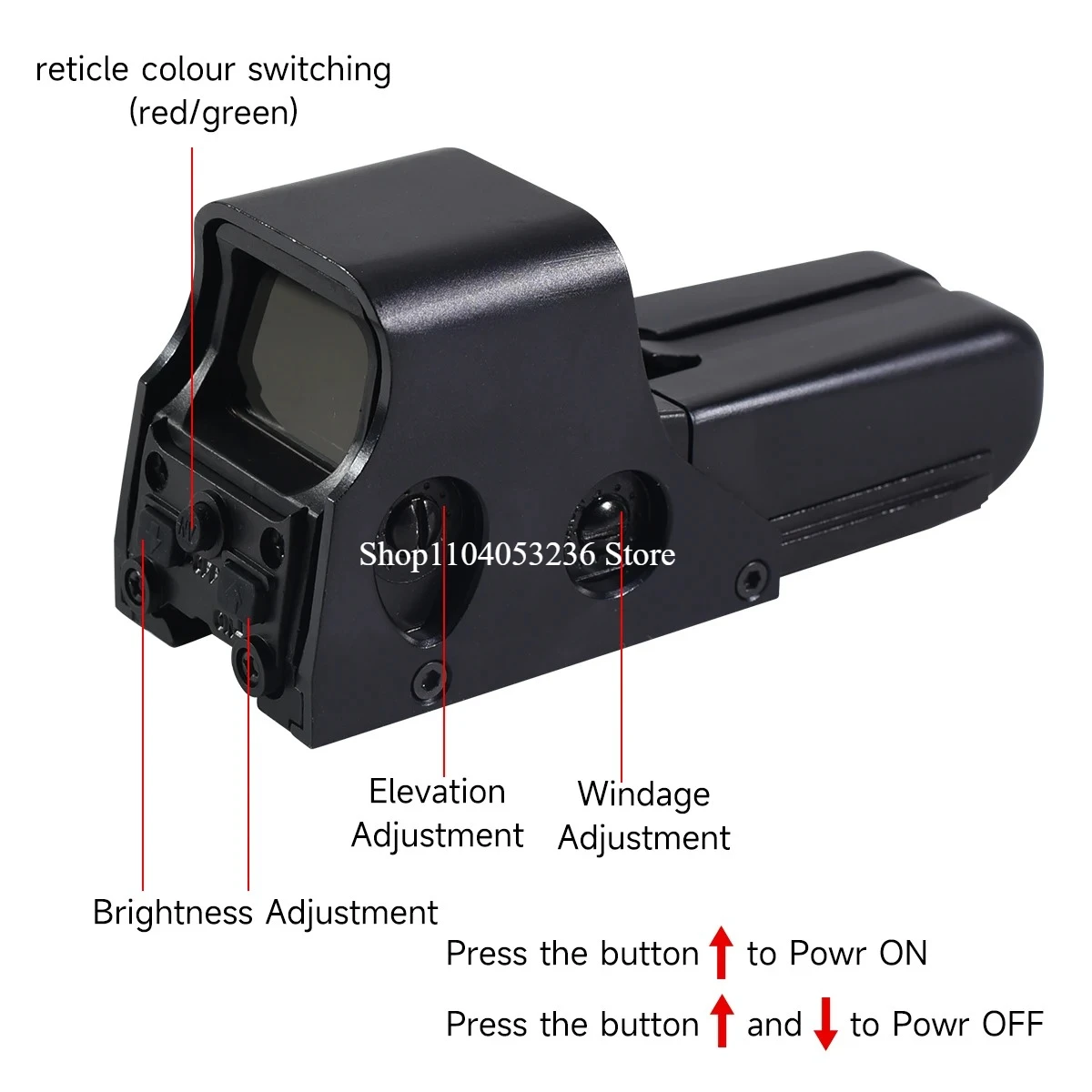 552 Holographic Red Green Dot Sight Tactical Optical Scope Hunting for 20mm Mount W/Marking