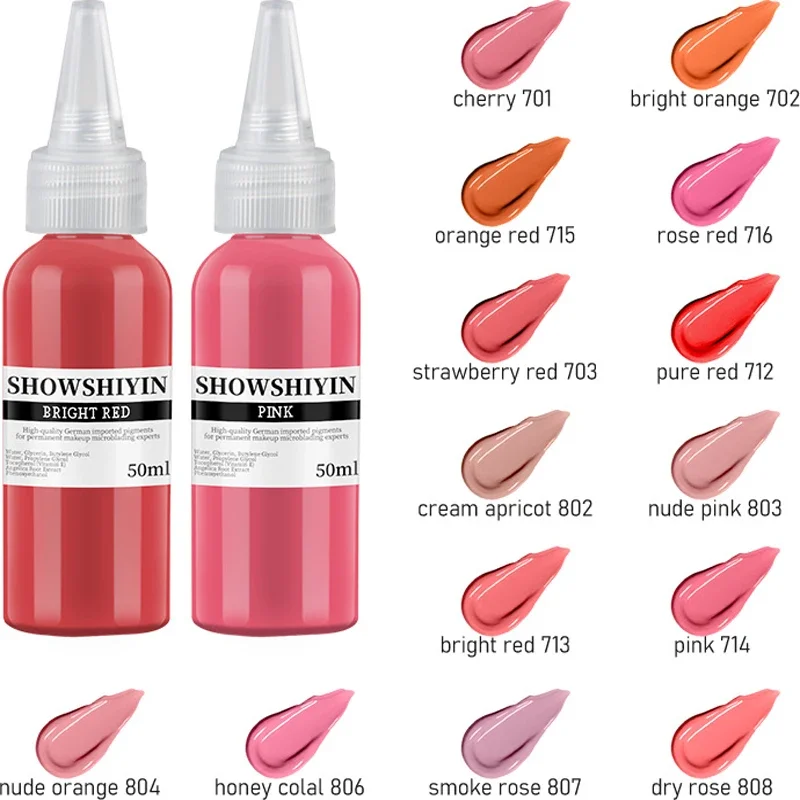 50ml Lip Tint Micropigmentation Eyebrows Pigment Professional Pmu Pigments Microblading Pigments Tattoo Ink Consumables 33 color