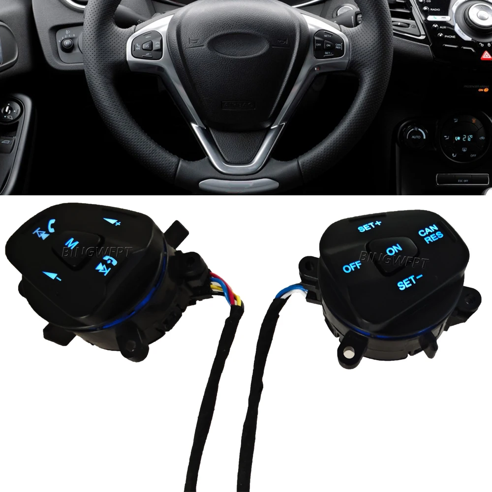 Left + Right + Wire For Ford Fiesta MK7 Ecosport 2013 Steering Wheel Cruise Control Switch Button