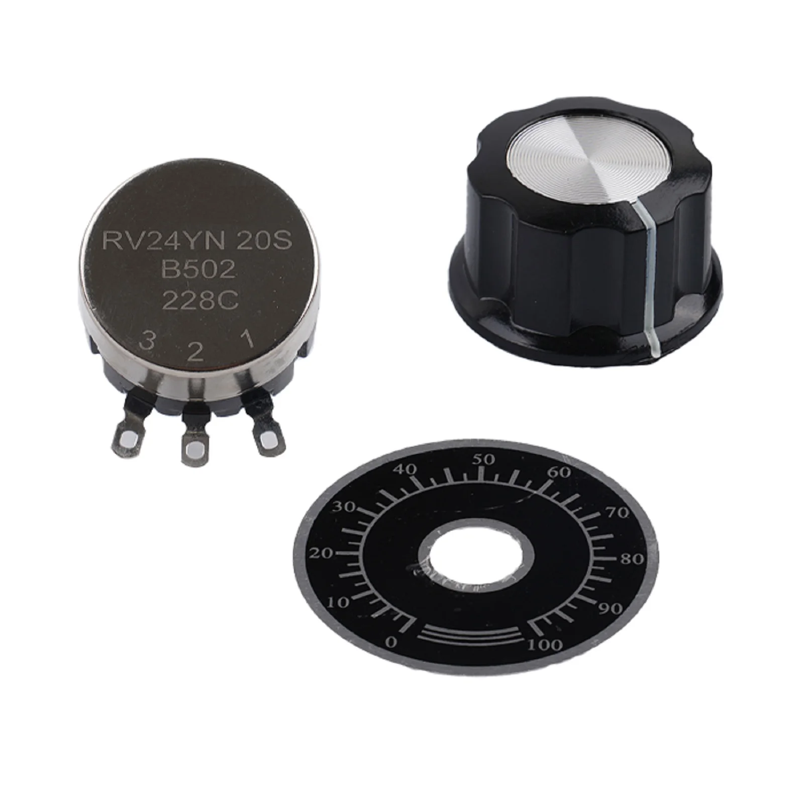 

Brand New 5K Potentiometer RV24YN 20S/B502 Rotary Taper Potentiometer Single Turn Carbon Film For Inverter Speed Regulation
