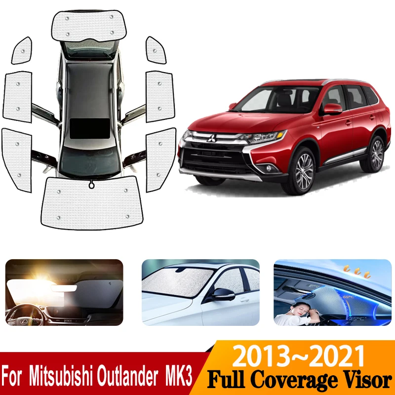 

For Mitsubishi Outlander Accessories MK3 2013~2021 Anti-UV Car Sun Visors Cover Sunscreen Window Sunshades Cover Car Accessories