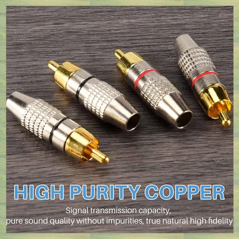 N15R-20 piezas conector de Cable de bloqueo de Audio y vídeo RCA chapado en oro