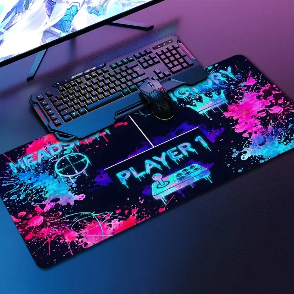 Neon light game graphics - Cool gaming desktop computer protective pad escritorio accesorios offices accessories