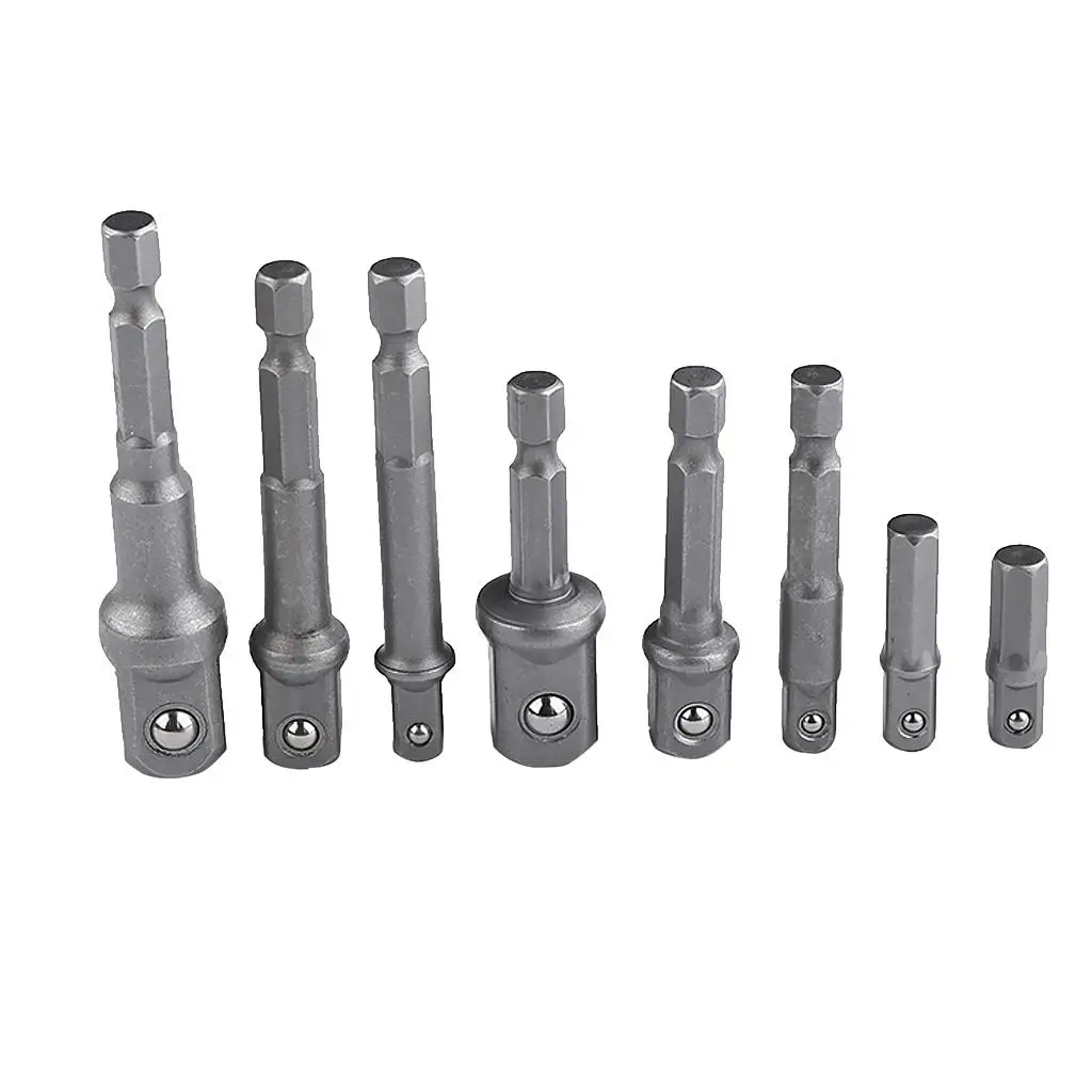 2-6pack 8Pieces Hex Shank Socket Driver Set Drills Drill Bit Adaptor Extension