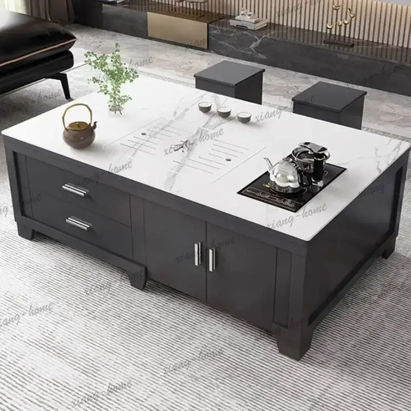 Factory Direct Decoration Designer Coffee Table Cabiniet Antique Storage White Coffee Table Center Saving Mesa De Centro Sala Fu