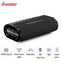 XDOBO Speaker 80W Subwoofer Deep Bass 10400mAh Power Bank Function Soundbar For Car Home Cinema TV Stage Outdoor Party Music