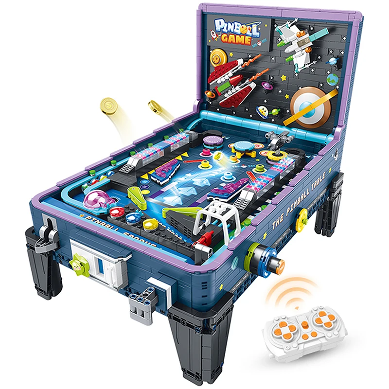 

2309 шт., пинбольная машина, строительные блоки, кирпич со светодиодной подсветкой, настольные строительные блоки, кирпичи, модель игрушки для мальчиков, подарочный набор